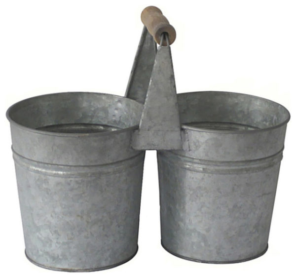 Galvanized two bucket set